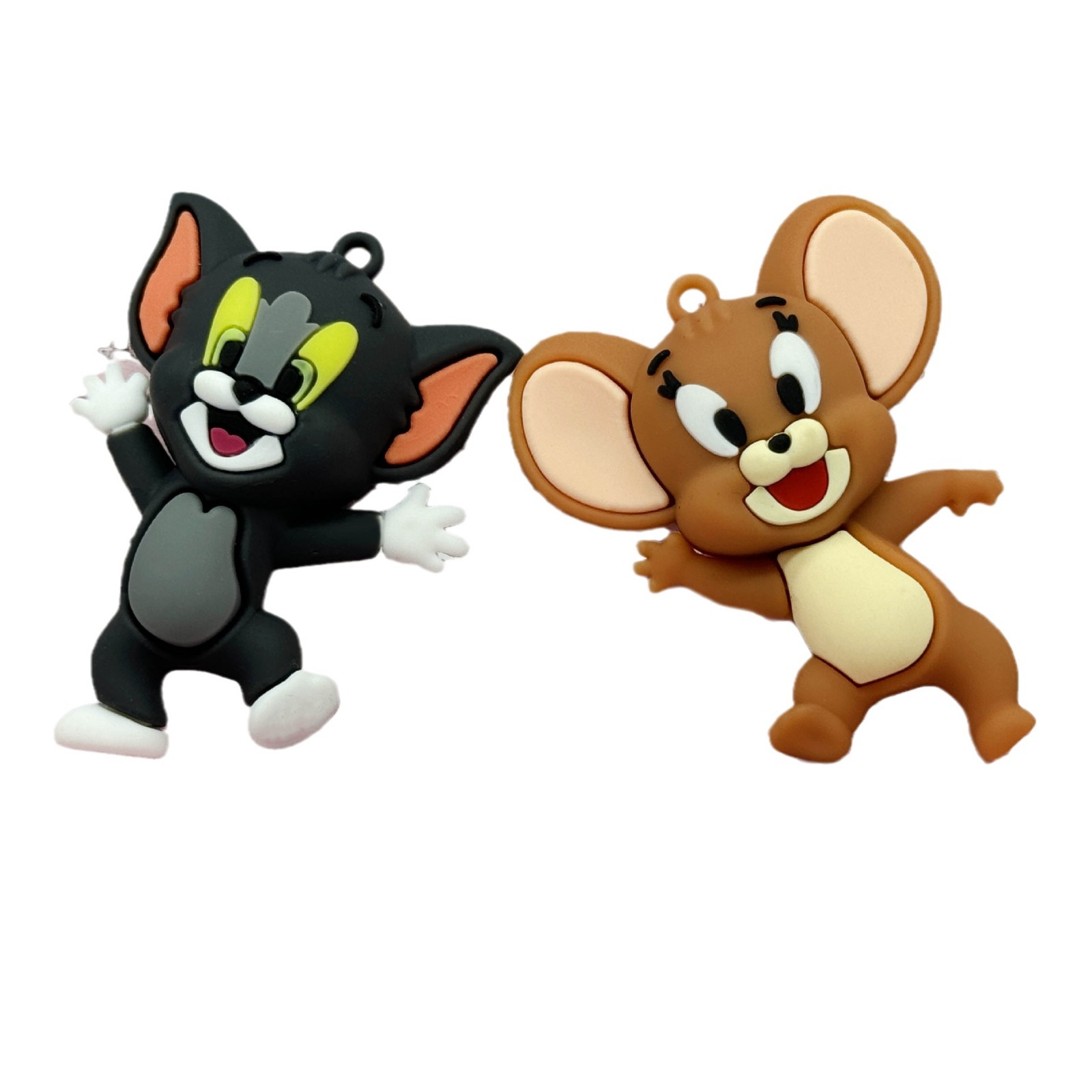 (2개) 새로운 귀여운 톰 고양이 제리 마우스 키 체인 액세서리 장난감 가방 펜던트 선물 DIY 수제
