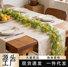 跨境代发仿真花金合欢藤蔓相思果藤条春季居家护栏桌面墙壁装饰品