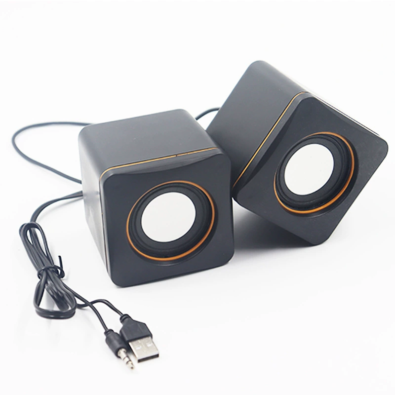 Laptop, speakers, small megaphone, 02A