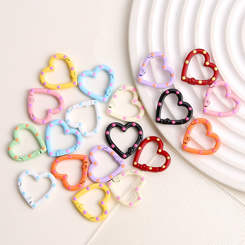Handmade Creative DIY Candy Color Simple Love Spring Buckle Love Heart-shaped Open Ring Doll Pendant Bag Pendant Handmade Creative DIY Candy Color Simple Love Spring Buckle Love Heart-shaped Open Ring Doll Pendant Bag Pendant