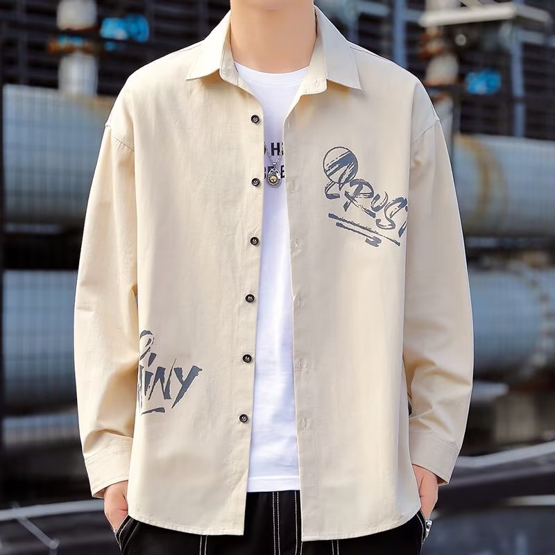 Workwear shirt jacket men's spring and autumn casual shirt fashionable loose spring and autumn cardigan jacket men Workwear shirt jacket men's spring and autumn casual shirt fashionable loose spring and autumn cardigan jacket men