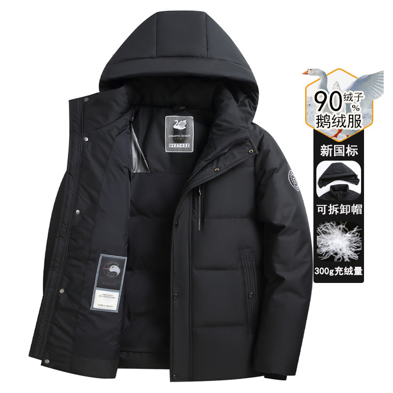 Goose down down Jacket for Middle-Aged and Elderly Men 2024 Winter New Extreme Cold Warm Thickeneded Short Cold-Resistant Men's Jacket