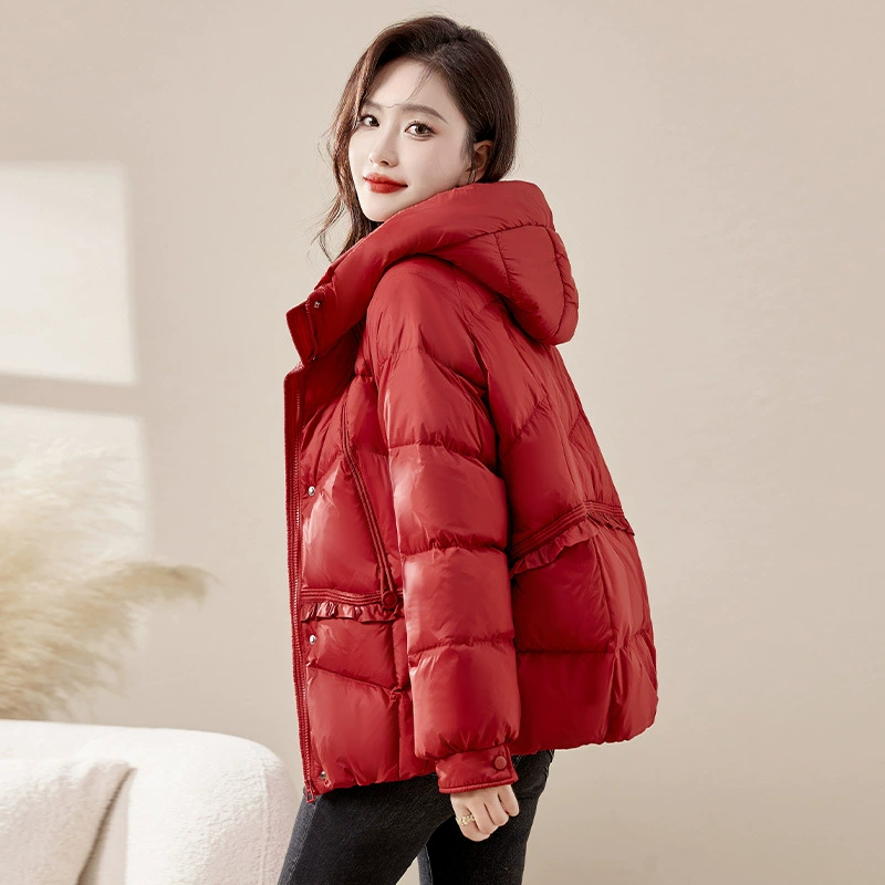 Short fitted down jacket, for teenagers