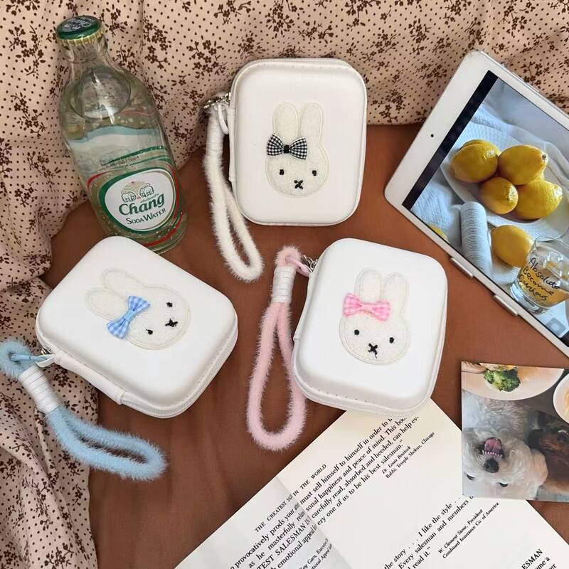 蝴蝶结兔子相机硬壳包可爱少女心小型相机CCD收纳包耳机收纳盒子|undefined