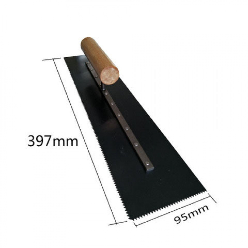 Cuchilla autonivelante de cemento, cuchilla de empuje de piso epoxi, espátula de acero al manganeso de boca plana dentada, espátula, herramienta de pintura de piso