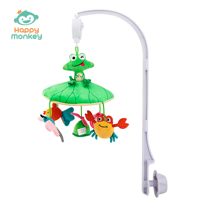 Happy monkey baby music campana musical campana de cama puede girar campana de cama infantil de 0 años juguetes de educación temprana