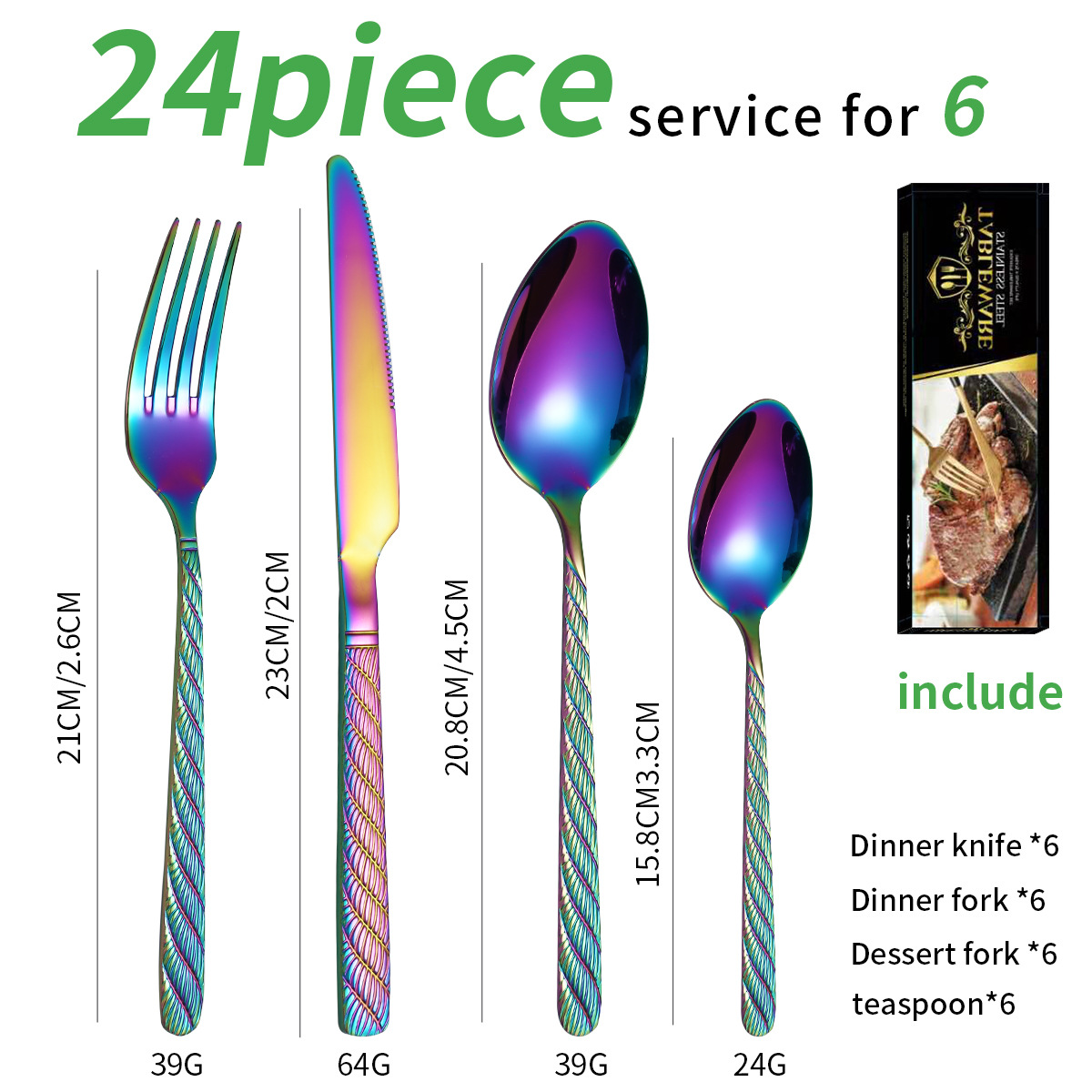 컬러 24 피스 세트/6 명