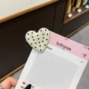 1_Black and white polka dot love hairpin