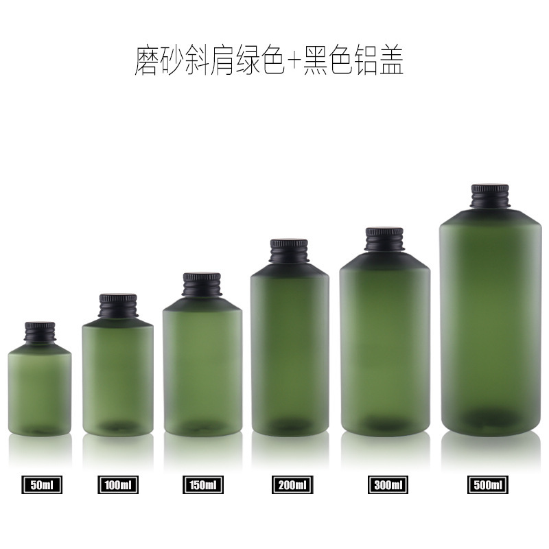 メーカー直供50ml-500mlの緑色の茶色のつや消しの肩のpetの純露の瓶の現物|undefined