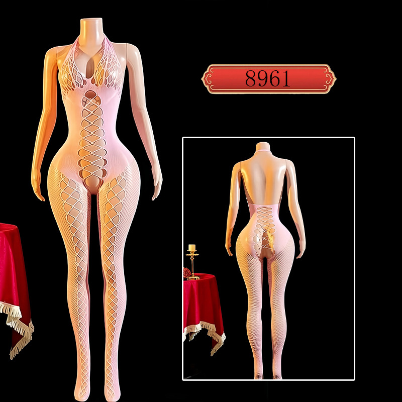 Body Enterizo Lencería Sexy 8961 Nailon y Elastano Hueco para Citas