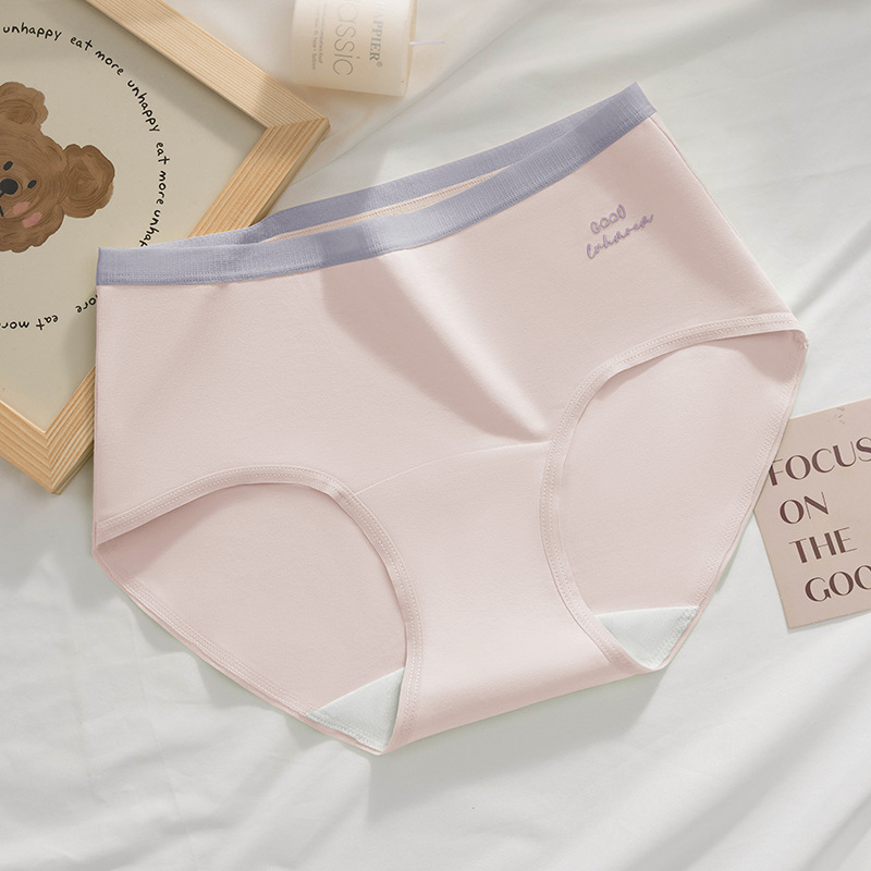 Bragas de color de contraste de algodón puro, entrepierna antibacteriana, entrepierna más larga, bolsa de gran tamaño, cadera, cintura media, sin costuras, nalgas, calzoncillos de verano para mujer image 8
