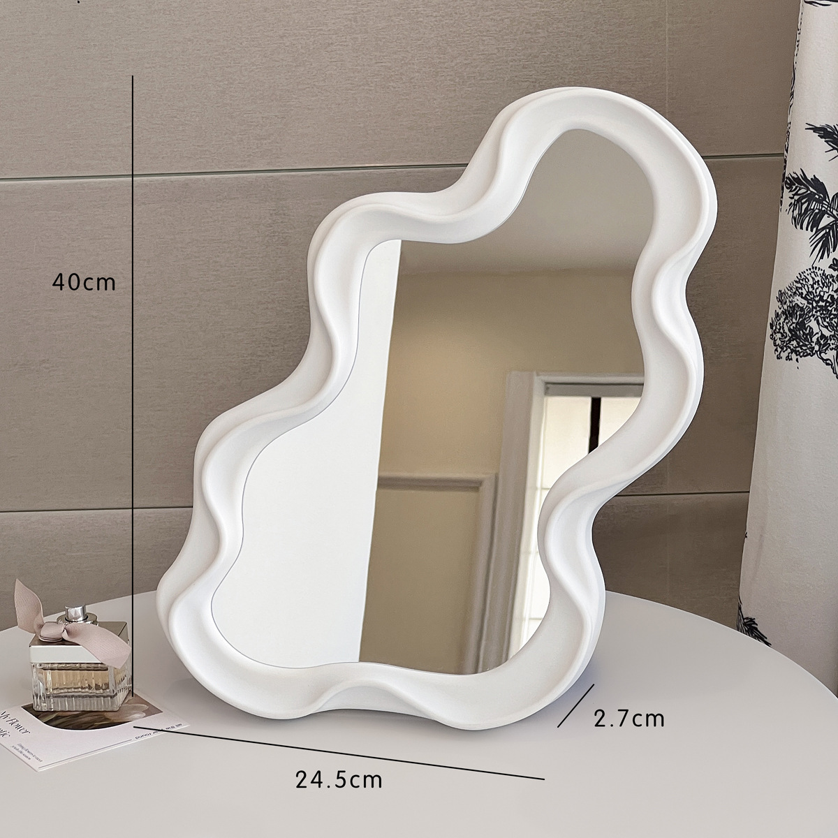 Espejo rosa, espejo de piso, espejo de vestir, espejo de dormitorio, espejo de maquillaje, dormitorio de estudiantes, pared colgada