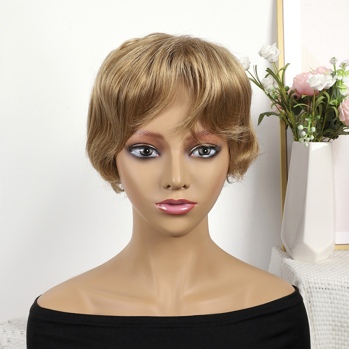 Fibra química al por mayor bob cabello pelucón mecánico pelucón cubierta de pelo