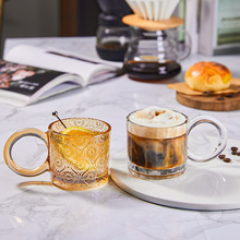 美索米亚.ins风大耳杯咖啡杯冰拿铁玻璃杯带手柄家用水杯马克杯子
