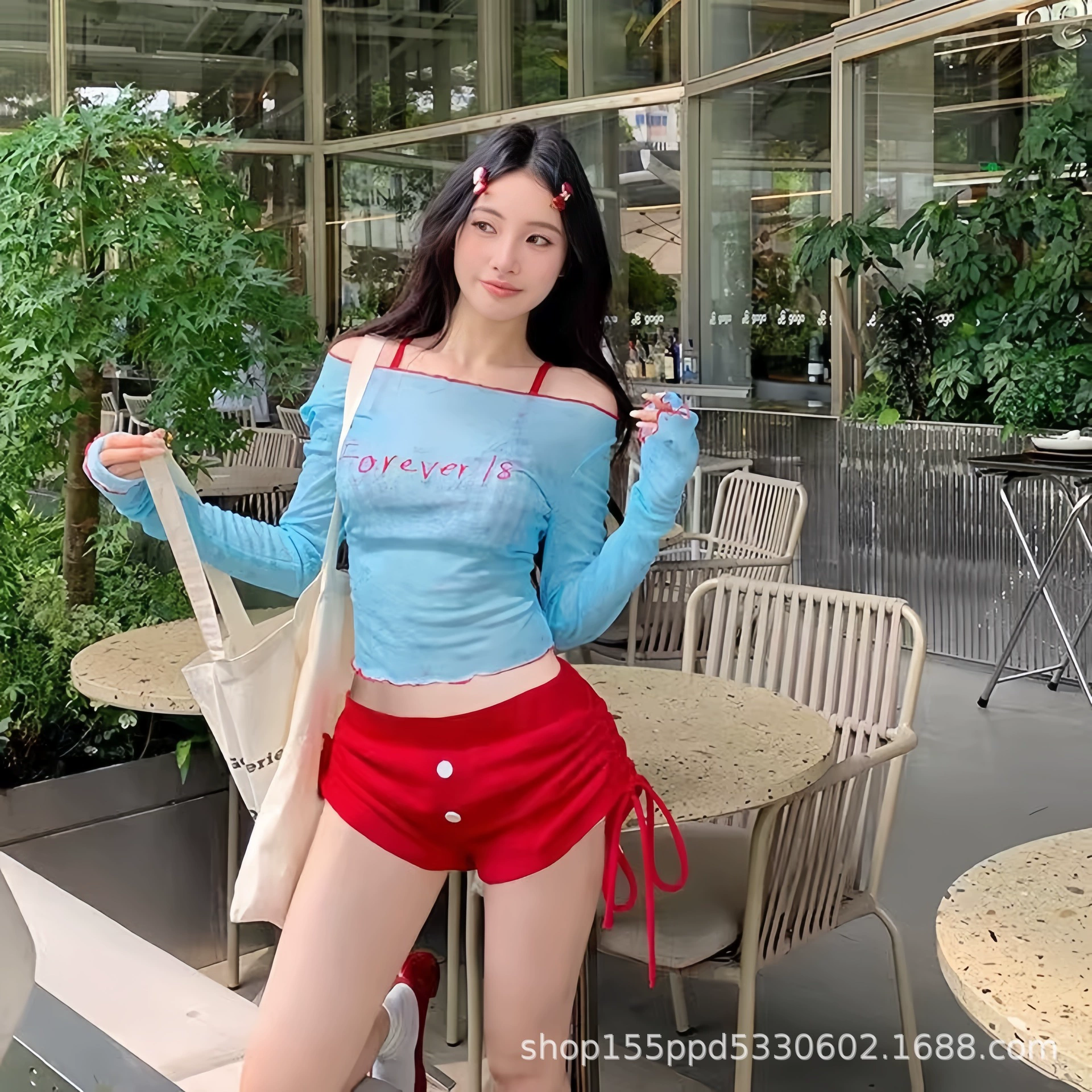 Long-sleeve, split high-end swimwear, set, sun protection, polyester