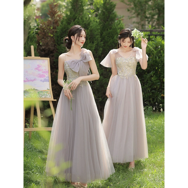 Long bridesmaid dress, autumn skirt, city style, high-quality style, for bridesmaid