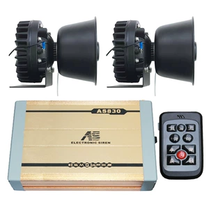 Car-mounted wireless 400W siren, car loudspeaker, high-pitched alarm, AS830C+ with heat-dissipating round speaker