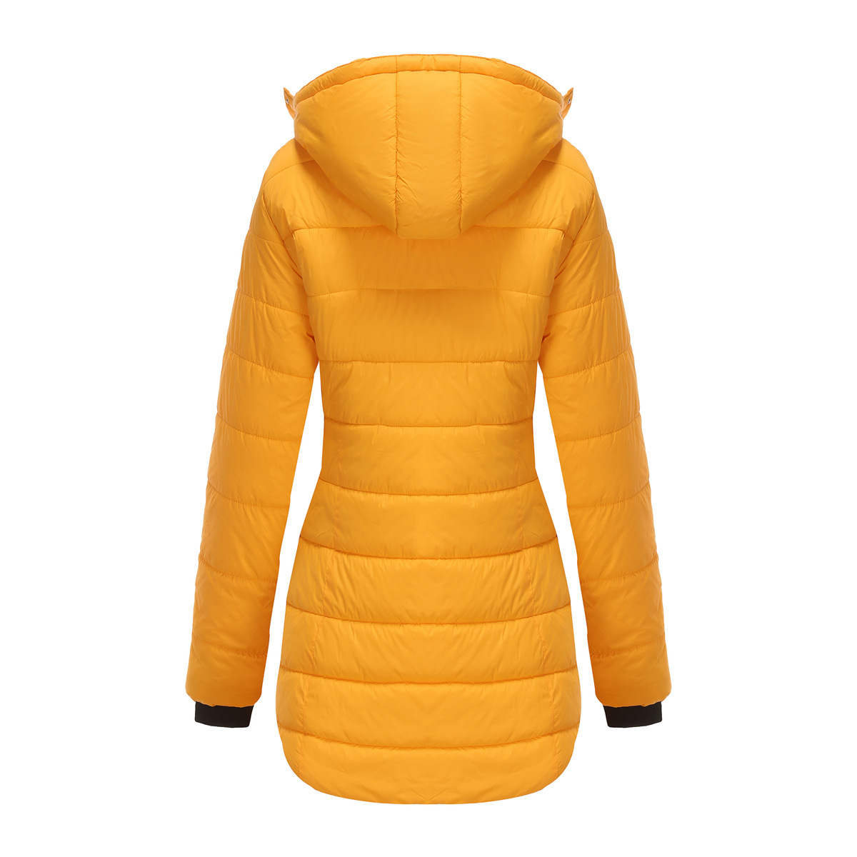 Abrigo de invierno para mujer con capucha extraíble parka impermeable_voghion.com