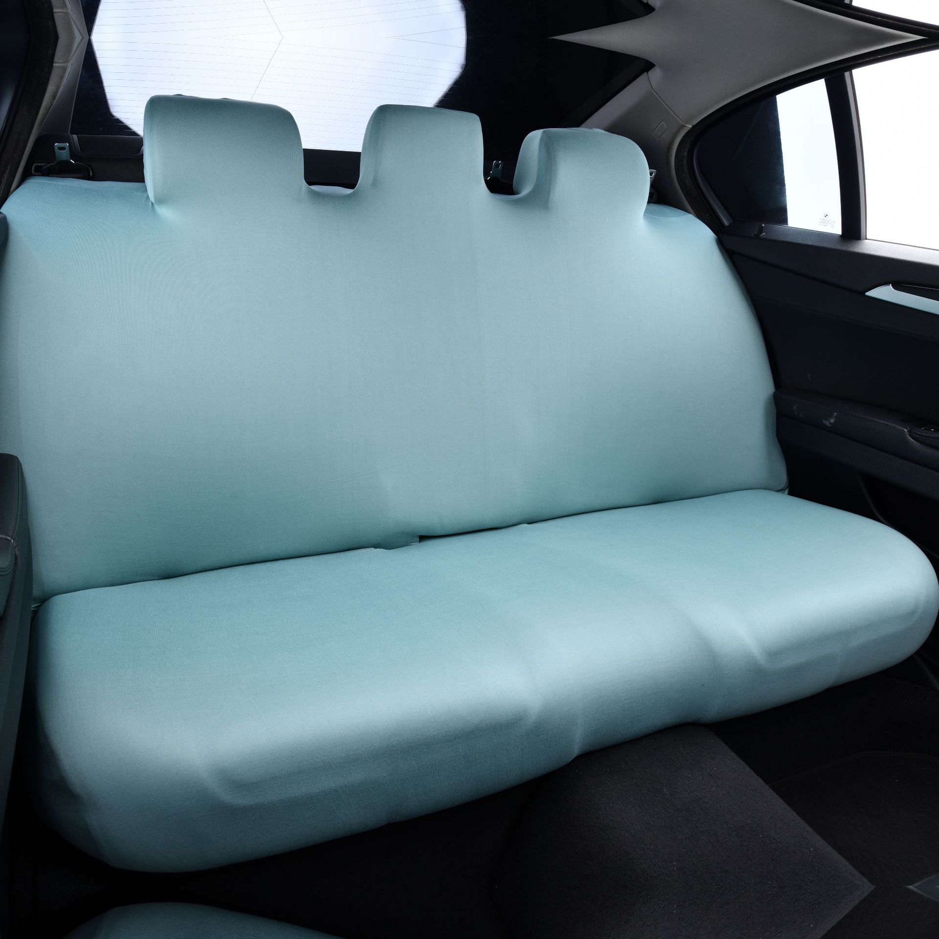 Car rear seat cover set with elastic backrest cover, cushion cover, fabric anti-slip thin model, universal for all seasons