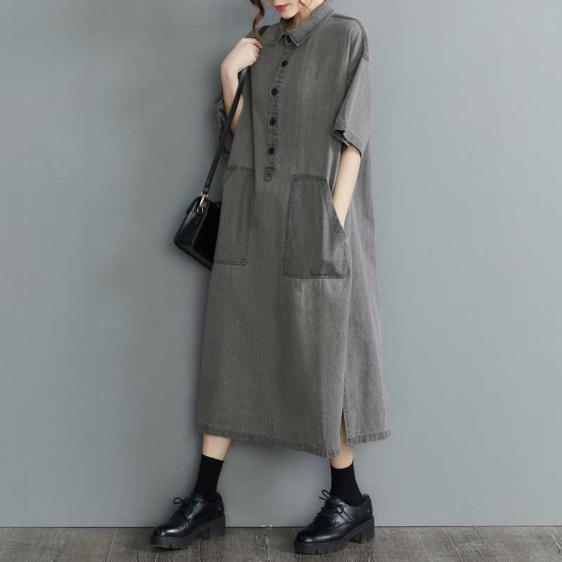 Summer design denim retro dress