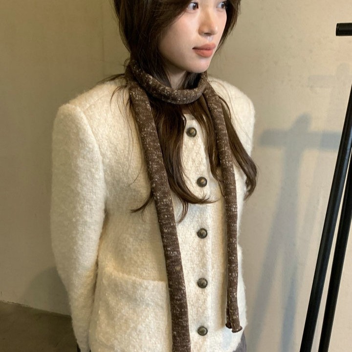 长条针织小围巾女韩版百搭彩色雪花扎染装饰飘带氛围感时尚领巾|undefined