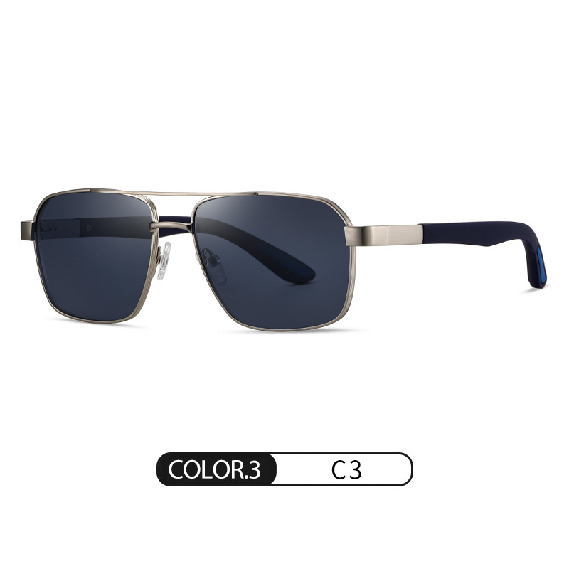 Gafas de sol clásicas de doble viga S15111 Gafas de sol polarizadas para exteriores para hombres Gafas de sol antideslizantes de goma