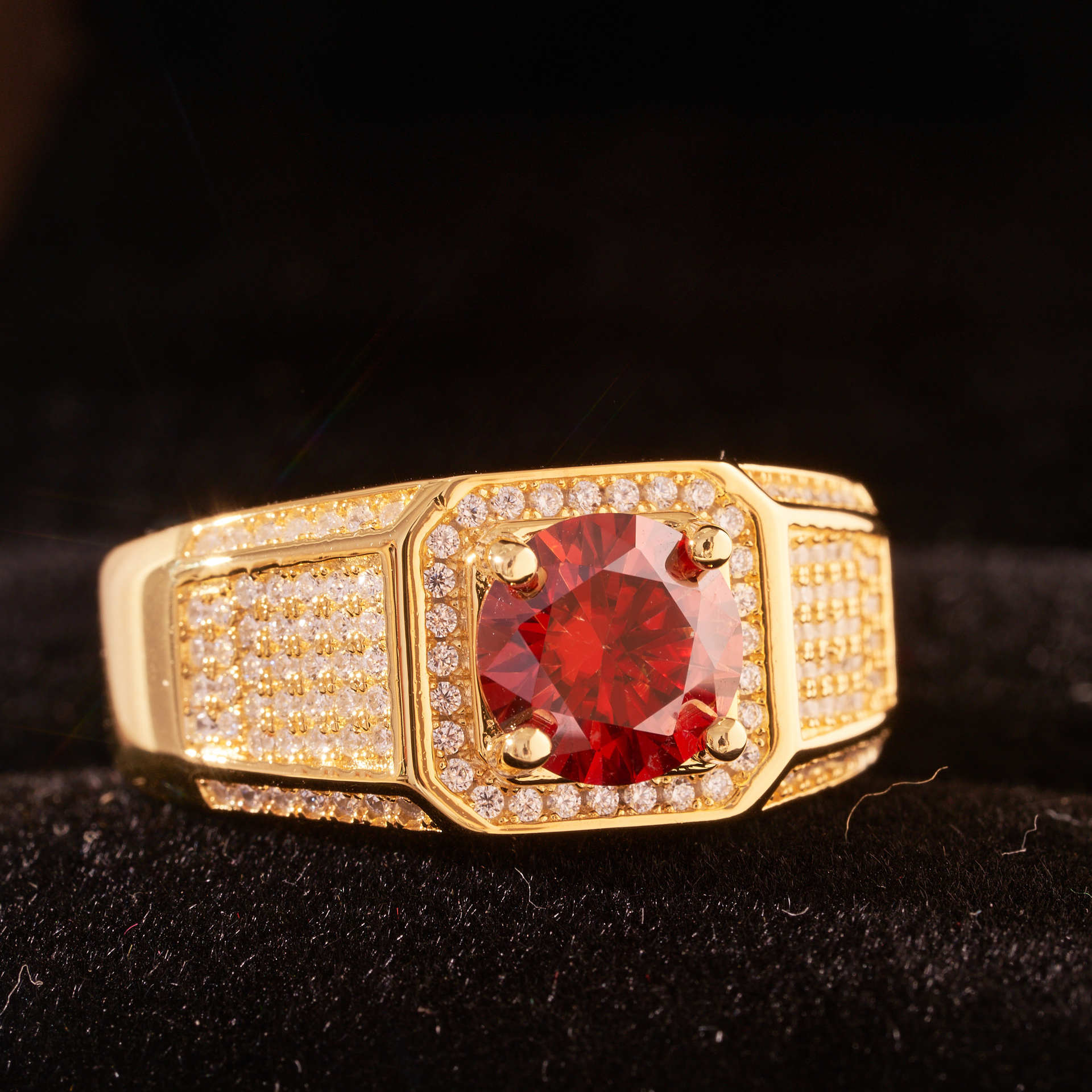 1 / 2 / 5 quilates de diamante de oro para hombre anillo de diamante de súper lujo con bolígrafo de diamante GRA anillo de diamante para hombre