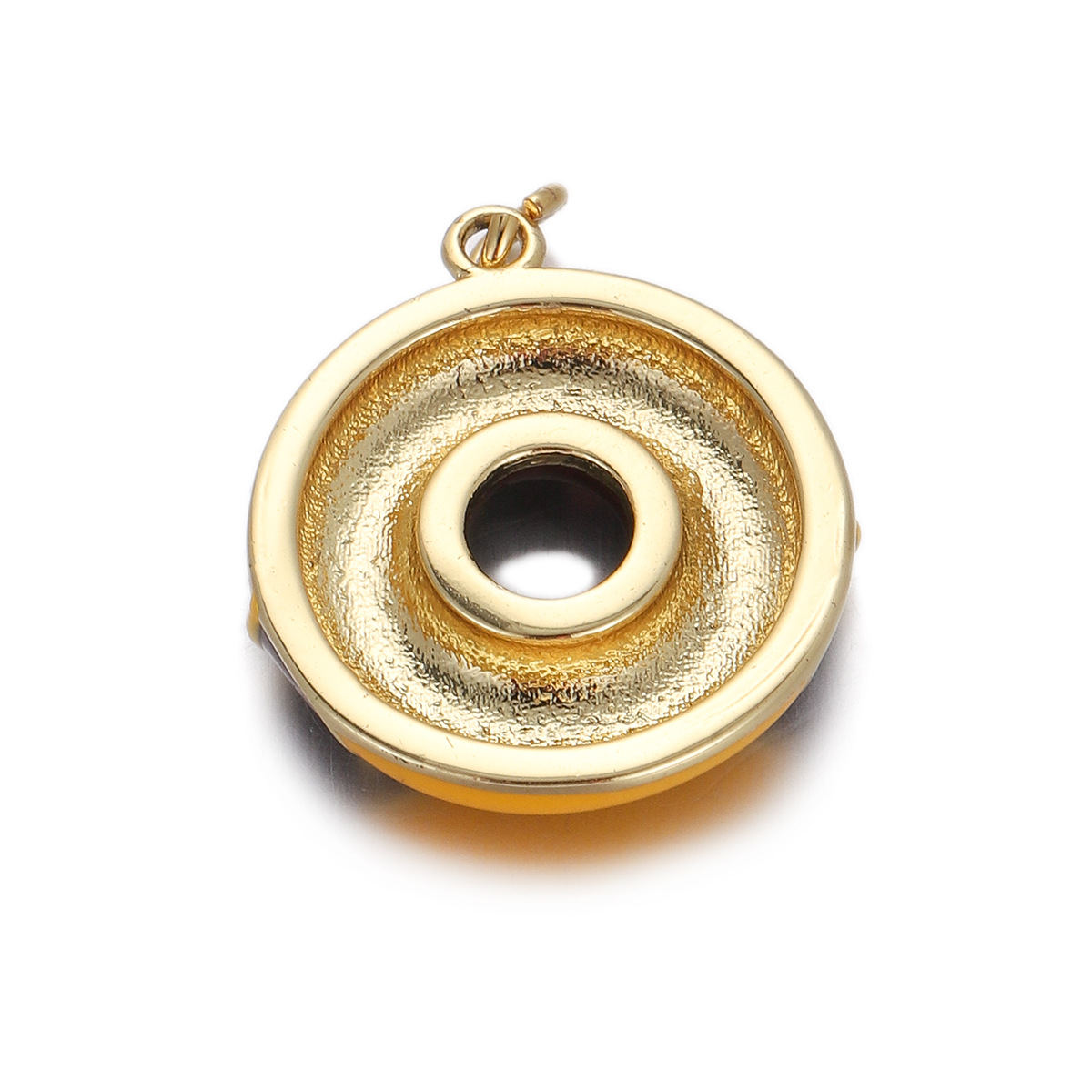 4g Weight Pendant Jewelry Making Type Gold Plated Plating Material Zircon Inlay Material 1 Piece Quantity Holiday Occasion Copper Material Donuts Pattern Women's Gender Enamel Design Simple Style Style 1 Piece Copper Zircon Gold Plated Donuts Pendant 16
