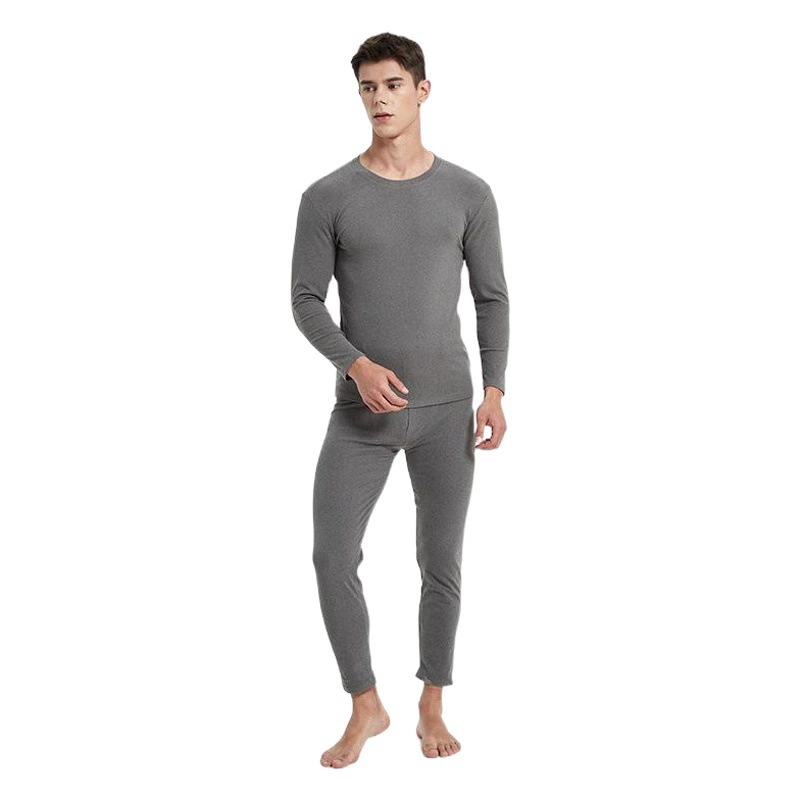 Термобелье с круглым вырезом, мужское осенне-зимнее двустороннее длинное нижнее белье с начесом, женское термобелье, костюм оптом