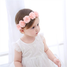韓版新款兒童五色花發帶發箍 寶寶發飾嬰兒拍照道具 美妍廠家批發