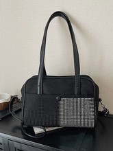 潮闪打结水钻纯手工腋下单肩包2025新款跨境镶钻满钻晚装包手提包