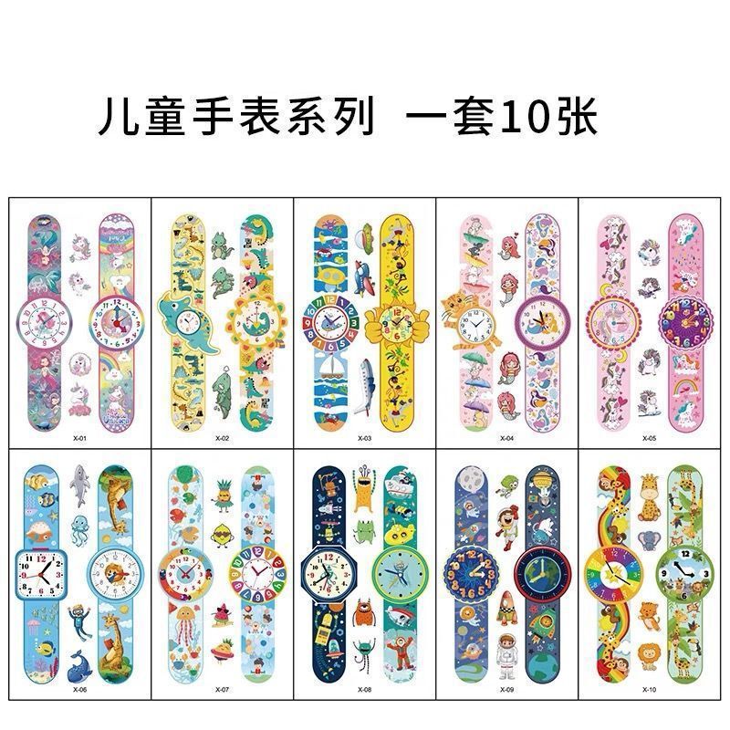 Children's Luminous Tattoo Stickers Cartoon Watch Waterproof Boy Cute Girl Wrist Luminous Fun Stickers Simple