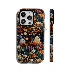 复古油画风秋日丛林花卉iPhone17保护套苹果18双层菲林手机壳专供