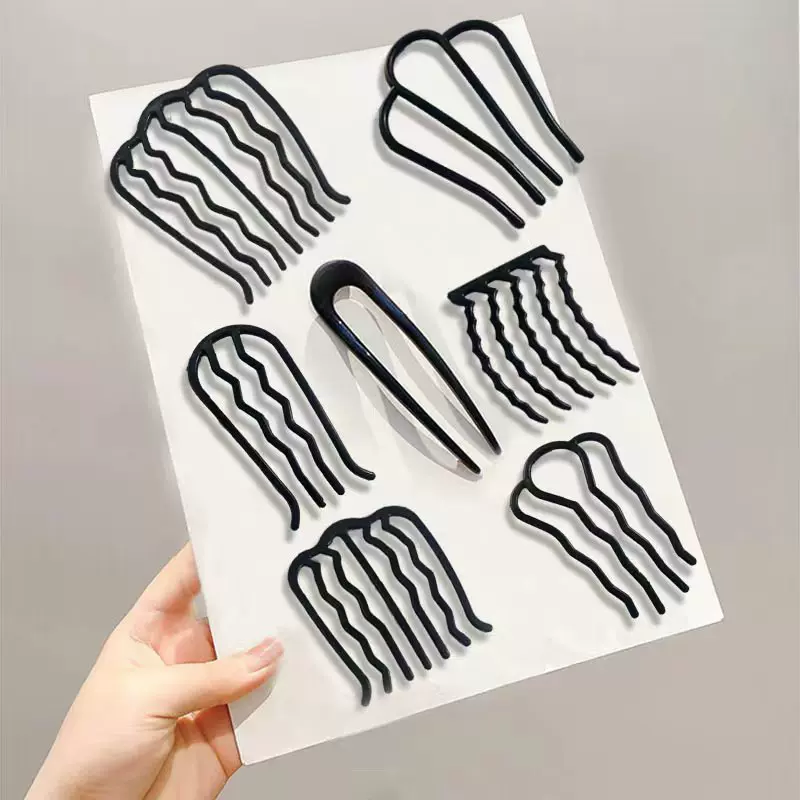 丸子头盘发神器 后脑勺发卡u型简约发簪发钗网红插梳造型发饰头饰