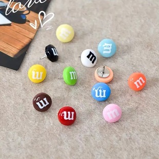 30 colorful creative m-bean thumbtacks cross-border food play chocolate beans press nails photo wall cork tacks