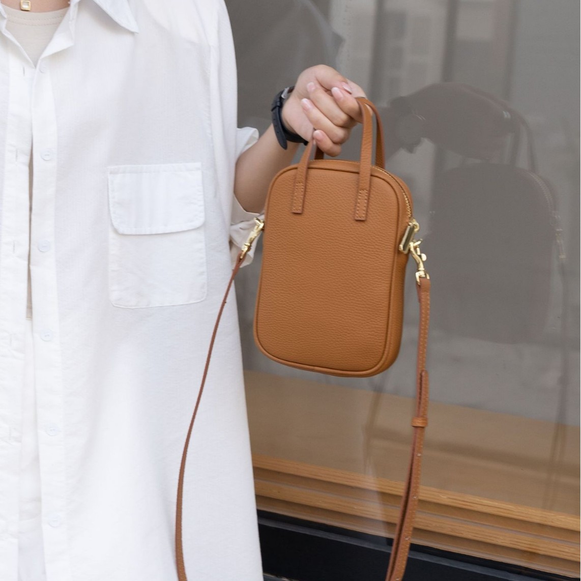 【五九】2025 신형 휴대폰 여성 가방 동전 지갑 크로스백 심플하고 다용도인 첫 번째 층 소가죽 가방 작은 사각 가방
