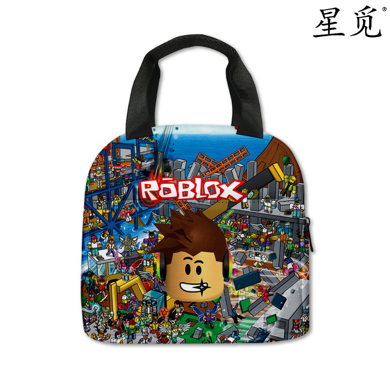 3D新品罗布乐思 ROBLOX 午餐包中小学生保温饭盒手提包|undefined