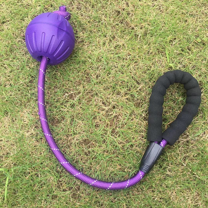 Pet dog training ball toy combination nylon traction rope ball toy rope rugby bite toy floating ball