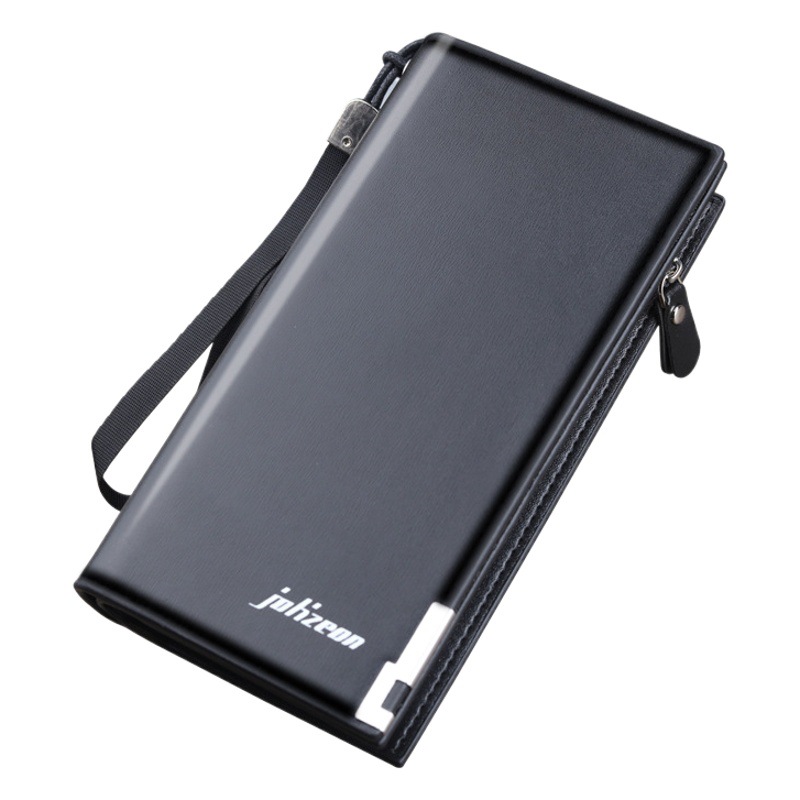 Billetera Larga para Hombre con Cierre y Porta Celular