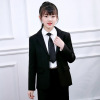 Black colored autumn classic suit, 2022 collection, western style, suitable for teen