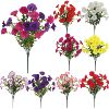 Hot morning glory cross-border artificial simulated flowers and fake flowers bunch outdoor home decoration ornaments simulated green plants wholesale
