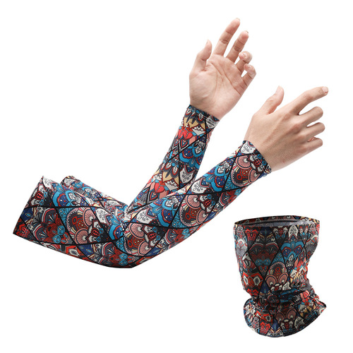 Sun protection sleeves for men and women, summer ice silk outdoor cycling cool arm sleeves, anti-UV arm guards, sun protection hand sleeves