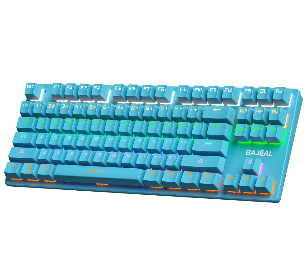 Mechanical Gaming Keyboard With 87 Keys Green Axis For Office_voghion.com
