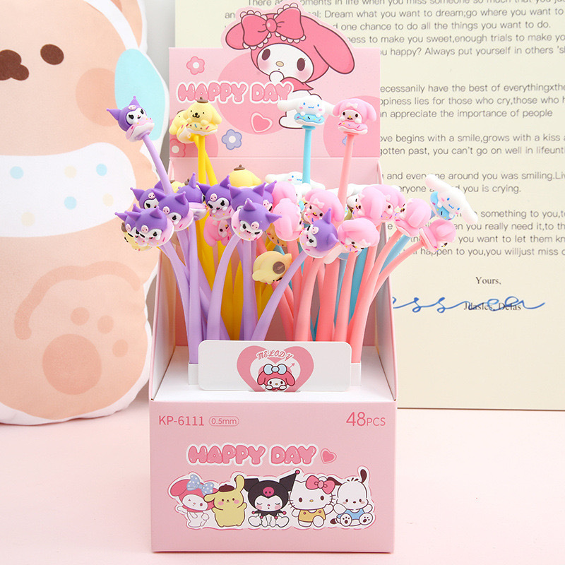 Cartoon pegamento suave rock music bolígrafo neutro alto valor facial adorable bolígrafo creativo bolígrafo publicitario estudiantes fáciles de usar papelería pequeños premios