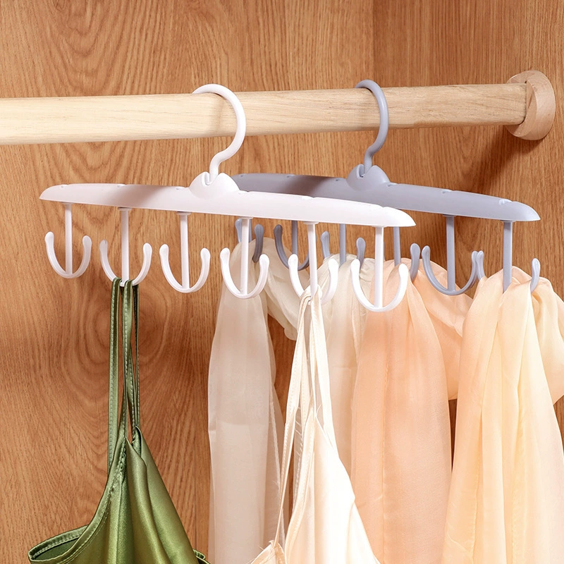 Пластиковая вешалка для шляп, одежды, нижнего белья, многофункциональная вешалка с 12 крючками, вращающимися крючками, стеллаж для хранения камзола.