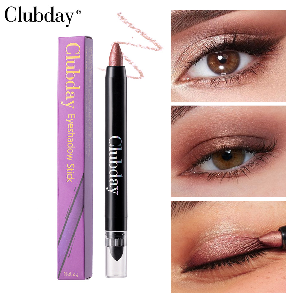 Clubday Cross-border Double-headed Pearlescent Eyeshadow Stick, long-lasting waterproof, lazy eye makeup brightening, high-gloss, under-eye Eyeshadow pen undefined