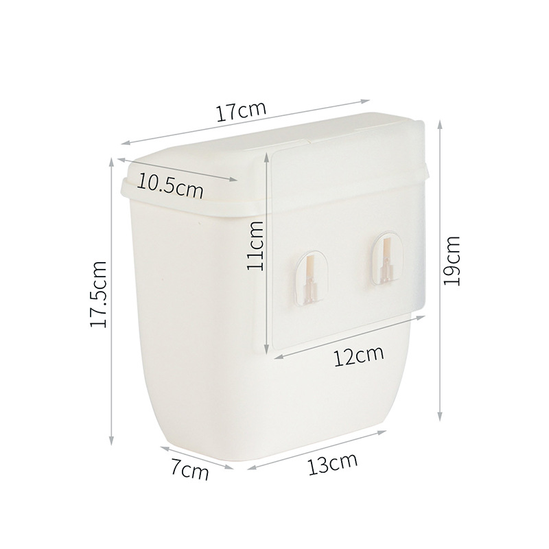 Montado en la pared de basureros domésticos al por mayor colgante de pared cubos de basura inodoro cocina libre perforado con tapa basura