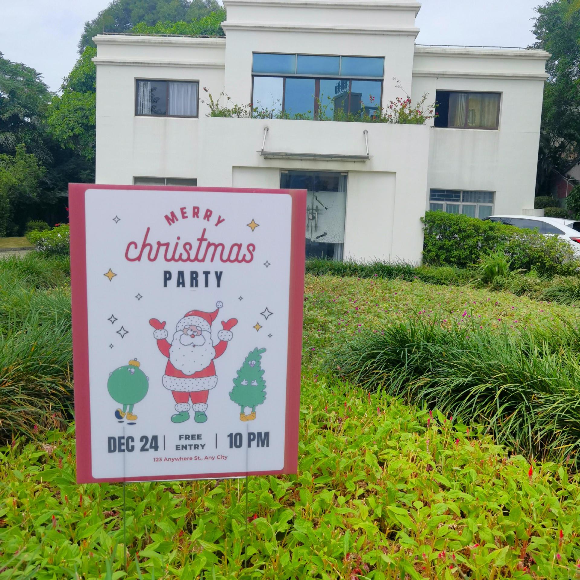 圣诞节pp中空板广告标志复活节草坪地排插装饰品户外庭院地插牌