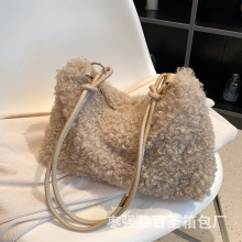 羊毛包女2024新款女士毛绒包包女纯色羊毛包手提单肩斜跨包毛毛包