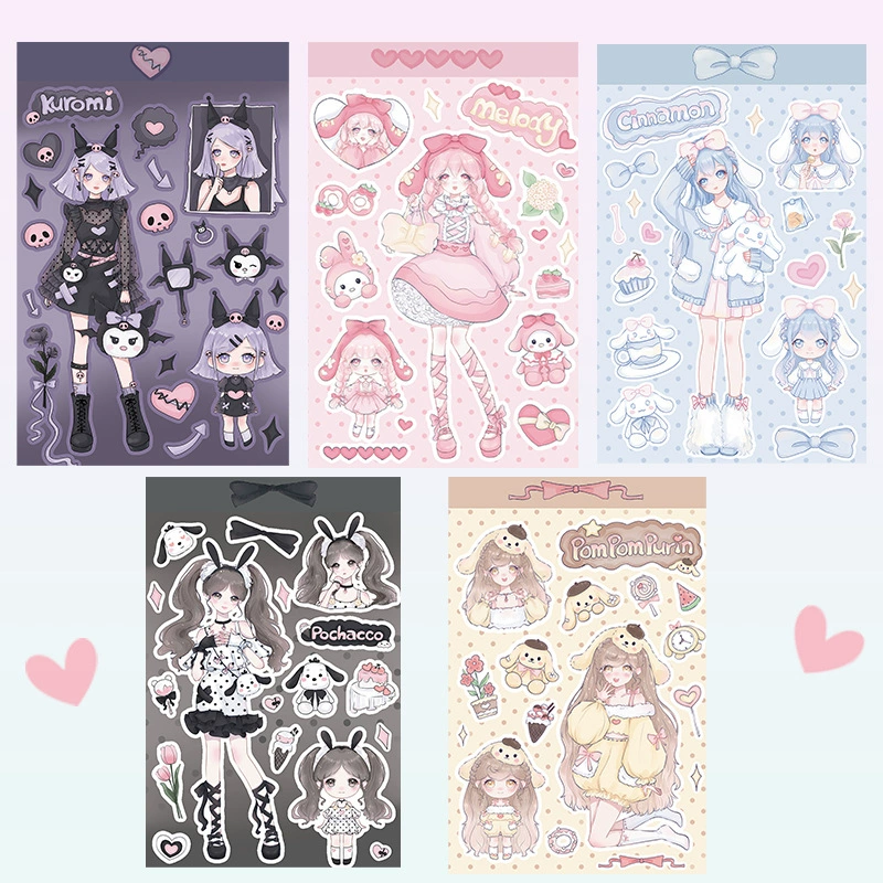 Оригинальный Kuromi Merlotya Yugou Dog антропоморфные наклейки Curva Guru Patch Paper Curgey Handbook наклейка